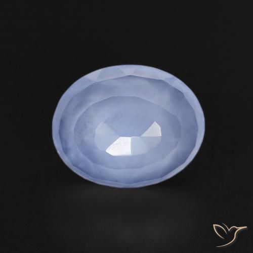 Calcedônia Azul arroxeado Natural 2.48ct, oval, Transparente