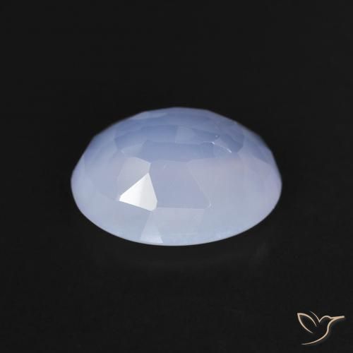 Calcedônia Azul arroxeado Natural 2.96ct, oval, Transparente