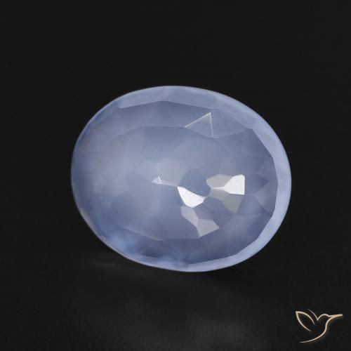 2.76ct Natural Azul arroxeado Calcedônia, oval, Transparente