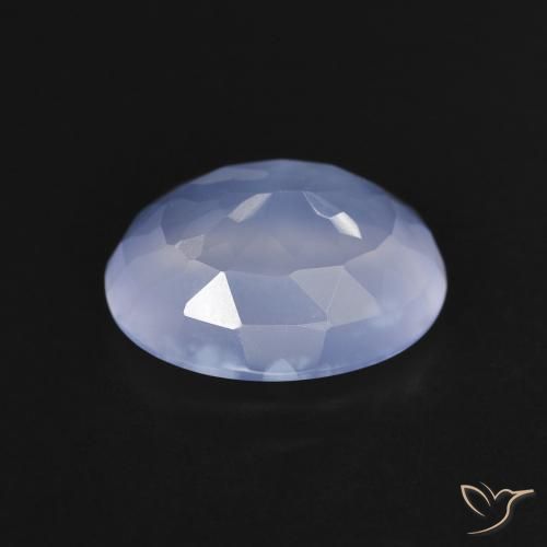 Calcedônia Azul arroxeado Natural 2.76ct, oval, Transparente