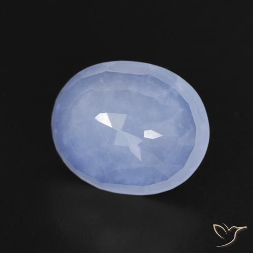 3.04ct Natural Violeta Azul Calcedônia, oval, Transparente