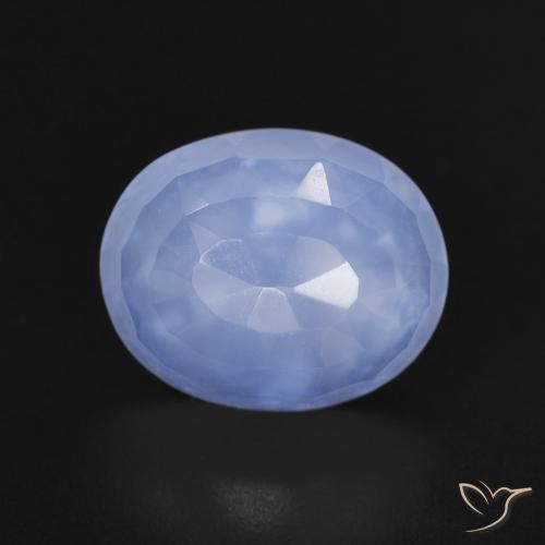 3.32ct Natural Azul arroxeado Calcedônia, oval, Transparente