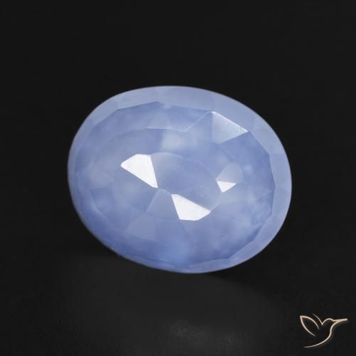 Calcedônia Azul arroxeado Natural 3.32ct, oval, Transparente