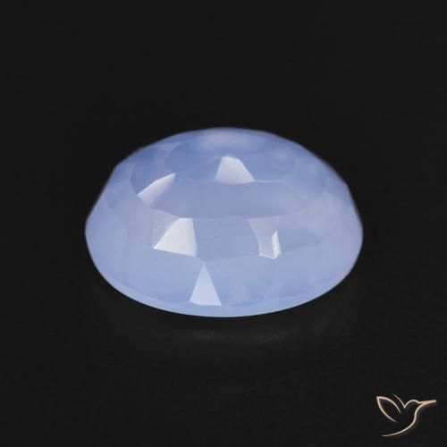 Calcedônia Azul arroxeado Natural 3.32ct, oval, Transparente