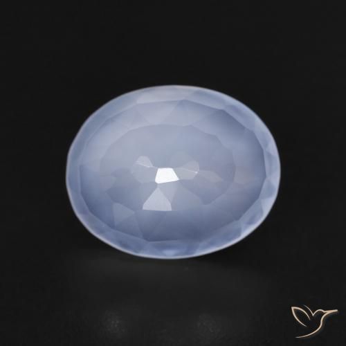 2.52ct Natural Azul arroxeado Calcedônia, oval, Transparente