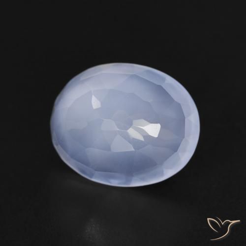 Calcedônia Azul arroxeado Natural 2.52ct, oval, Transparente