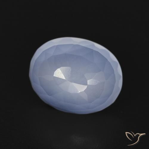 Calcedônia Azul arroxeado Natural 2.78ct, oval, Transparente