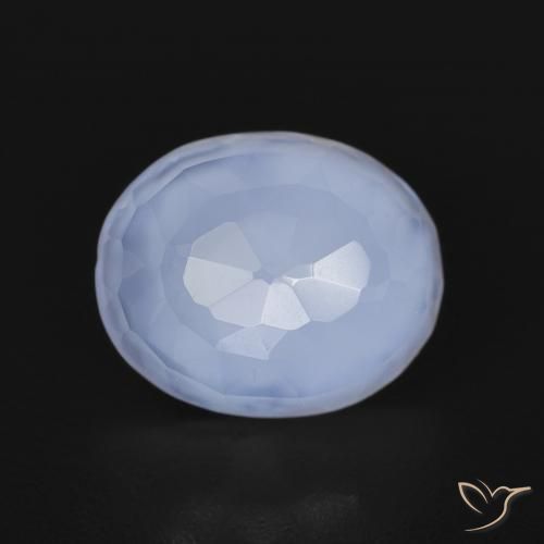 2.71ct Natural Azul arroxeado Calcedônia, oval, Transparente