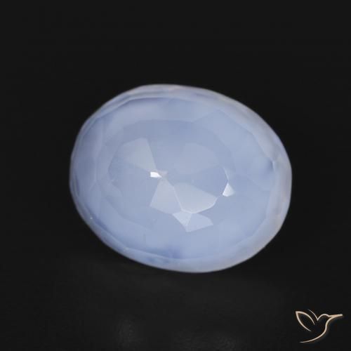 Calcedônia Azul arroxeado Natural 2.71ct, oval, Transparente