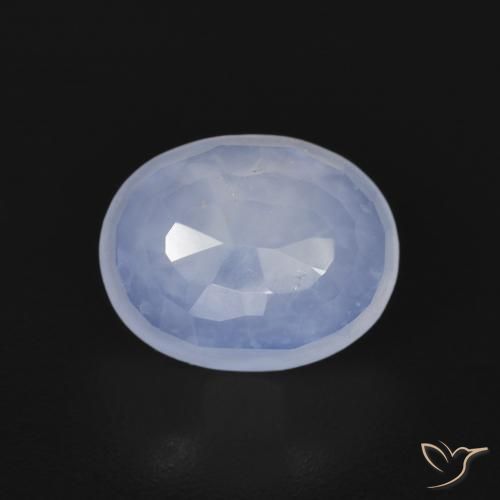 2.71ct Natural Azul arroxeado Calcedônia, oval, Transparente