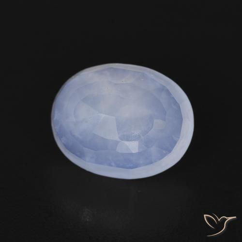 Calcedônia Azul arroxeado Natural 2.71ct, oval, Transparente