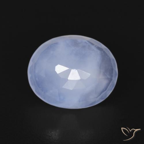 2.57ct Natural Azul púrpura claro Calcedônia, oval, Transparente