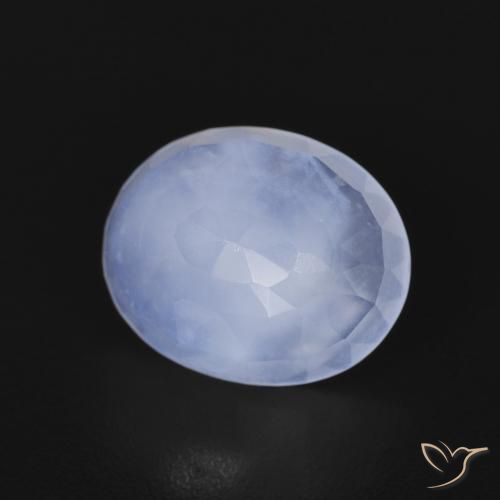 Calcedônia Azul púrpura claro Natural 2.57ct, oval, Transparente
