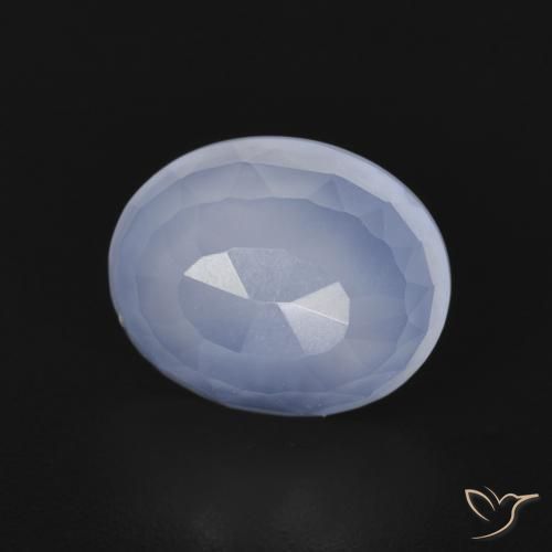 Calcedônia Azul arroxeado Natural 2.66ct, oval, Transparente