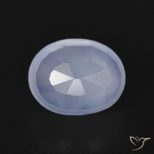 2.70ct Natural Azul arroxeado Calcedônia, oval, Transparente