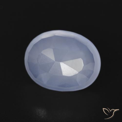Calcedônia Azul arroxeado Natural 2.70ct, oval, Transparente
