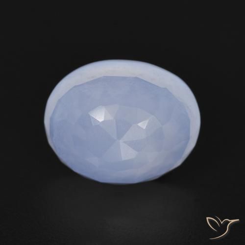 3.00ct Natural Azul arroxeado Calcedônia, oval, Transparente