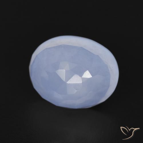 Calcedônia Azul arroxeado Natural 3.00ct, oval, Transparente