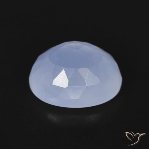 Calcedônia Azul arroxeado Natural 3.00ct, oval, Transparente
