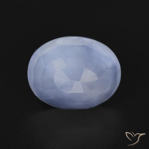 2.56ct Natural Azul arroxeado Calcedônia, oval, Transparente