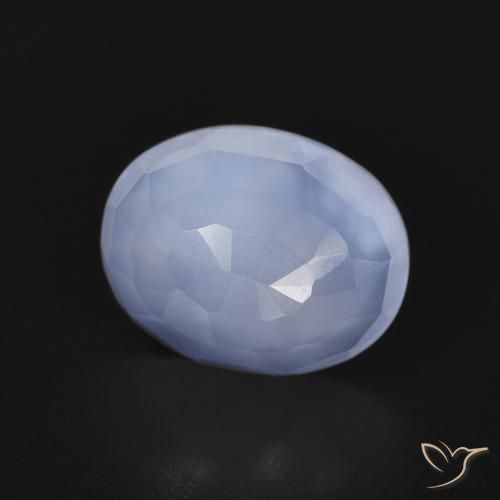 Calcedônia Azul arroxeado Natural 2.56ct, oval, Transparente