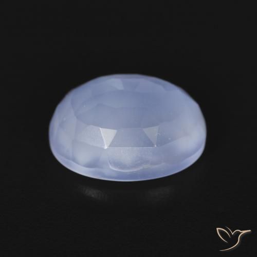 Calcedônia Azul arroxeado Natural 2.56ct, oval, Transparente
