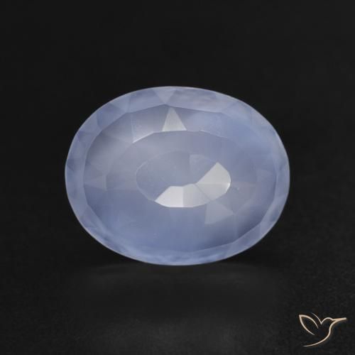 2.54ct Natural Azul arroxeado Calcedônia, oval, Transparente