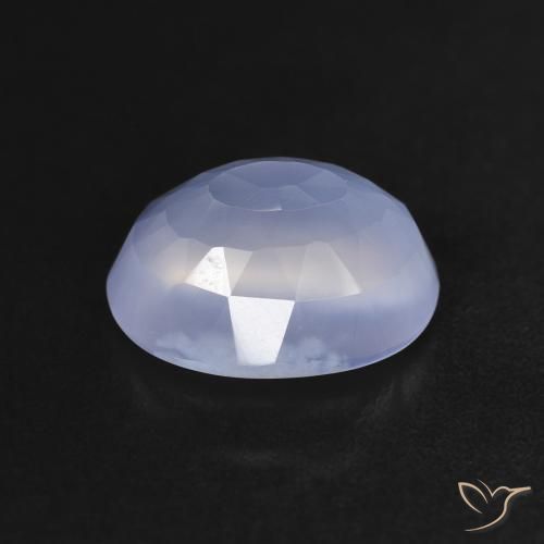 Calcedônia Azul arroxeado Natural 2.54ct, oval, Transparente