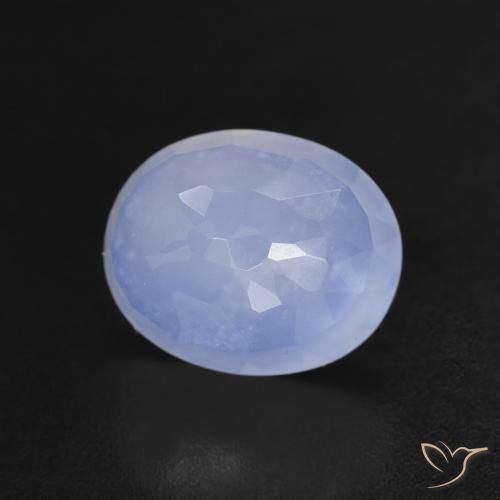Calcedônia Azul arroxeado Natural 2.67ct, oval, Transparente