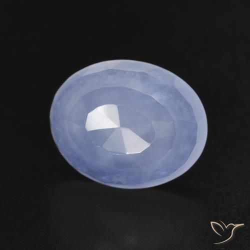 2.87ct Natural Azul arroxeado Calcedônia, oval, Transparente