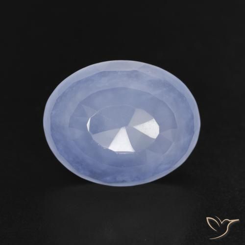 Calcedônia Azul arroxeado Natural 2.87ct, oval, Transparente