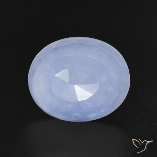 3.46ct Natural Violeta Azul Calcedônia, oval, Transparente