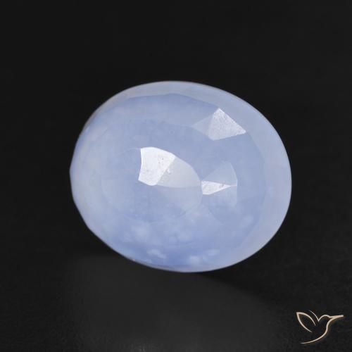 Calcedônia Violeta Azul Natural 3.46ct, oval, Transparente
