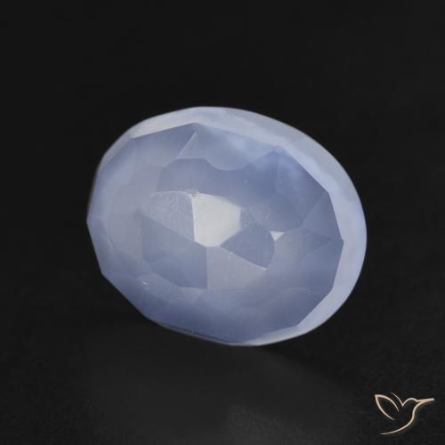 Calcedônia Azul arroxeado Natural 3.44ct, oval, Transparente