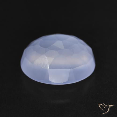 Calcedônia Azul arroxeado Natural 3.44ct, oval, Transparente