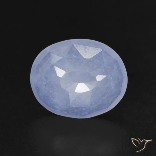 3.40ct Natural Azul arroxeado Calcedônia, oval, Transparente