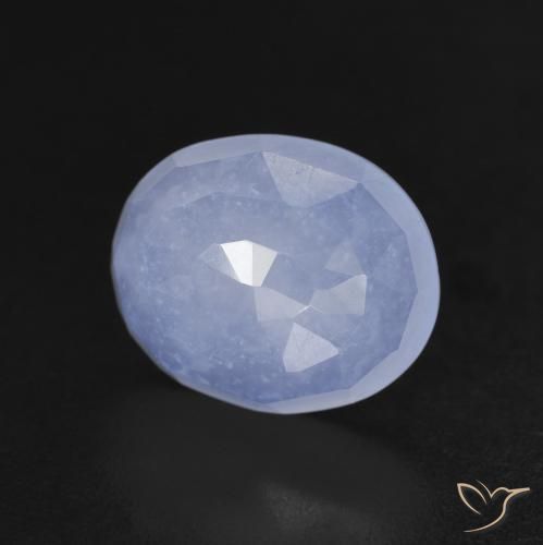 Calcedônia Azul arroxeado Natural 3.40ct, oval, Transparente