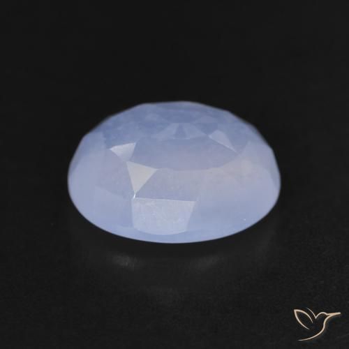 Calcedônia Azul arroxeado Natural 3.40ct, oval, Transparente