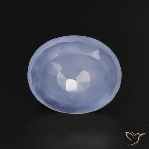 3.05ct Natural Azul arroxeado Calcedônia, oval, Transparente