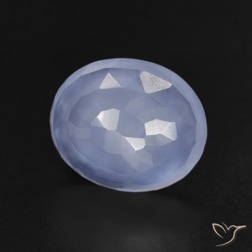 Calcedônia Azul arroxeado Natural 3.05ct, oval, Transparente