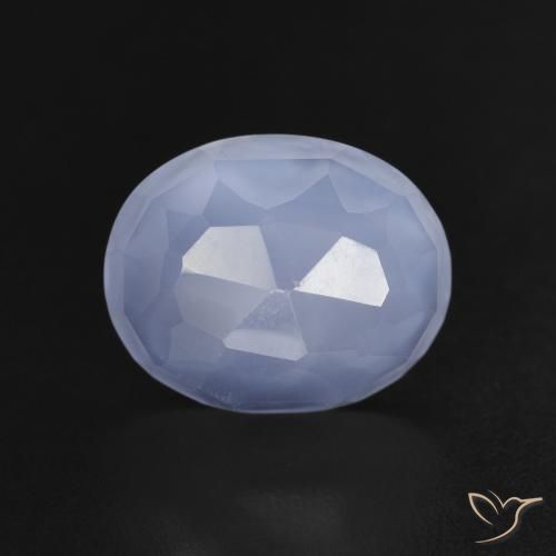 3.60ct Natural Azul arroxeado Calcedônia, oval, Transparente