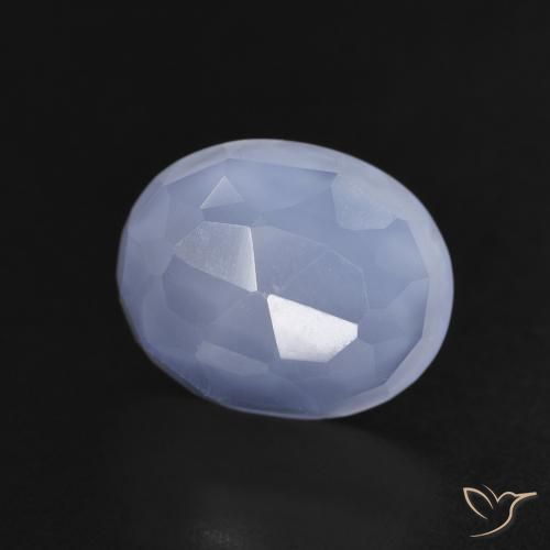 Calcedônia Azul arroxeado Natural 3.60ct, oval, Transparente