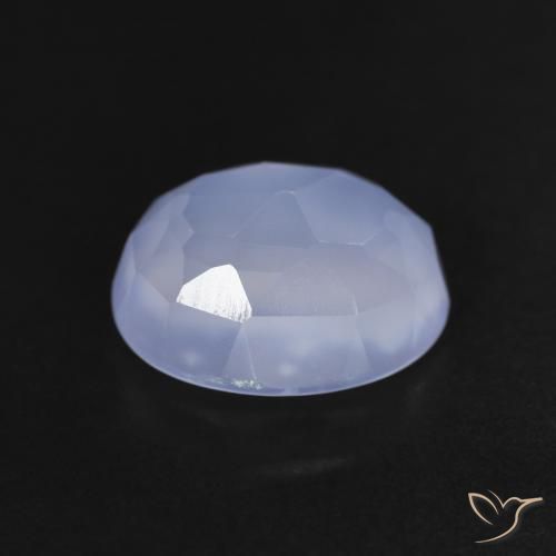Calcedônia Azul arroxeado Natural 3.60ct, oval, Transparente
