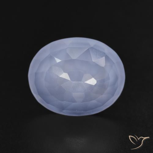 3.32ct Natural Azul arroxeado Calcedônia, oval, Transparente