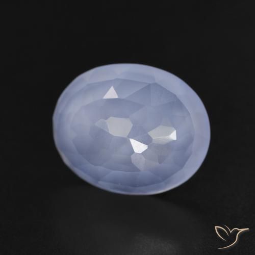 Calcedônia Azul arroxeado Natural 3.32ct, oval, Transparente