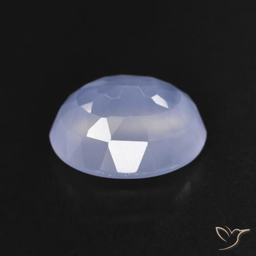 Calcedônia Azul arroxeado Natural 3.32ct, oval, Transparente