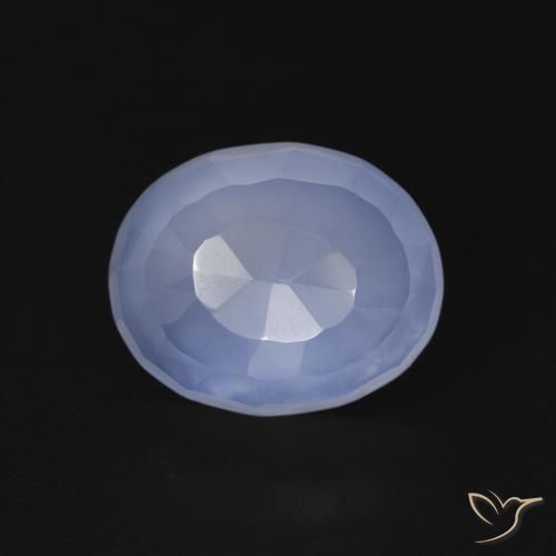 3.54ct Natural Azul arroxeado Calcedônia, oval, Transparente