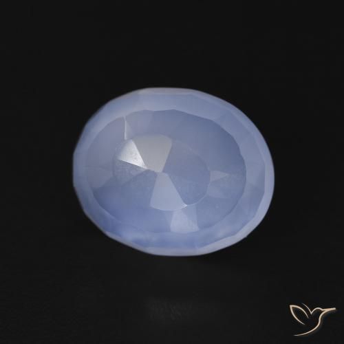 Calcedônia Azul arroxeado Natural 3.54ct, oval, Transparente