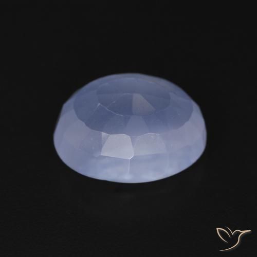 Calcedônia Azul arroxeado Natural 3.54ct, oval, Transparente