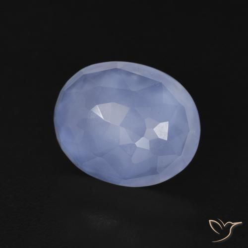Calcedônia Azul arroxeado Natural 3.42ct, oval, Transparente